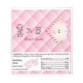 Bloc-note Pink Baby Shower Candy Bar Wrapper Party Favors (Devant)