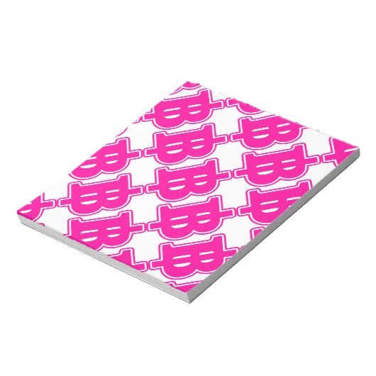 Bloc-note PINK BAHT SIGNER ฿ Thai Devise ฿ (Tourné)