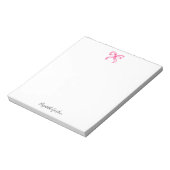 Bloc-note Pink Bow Coquette Watercolor Cute Custom Name (Tourné)