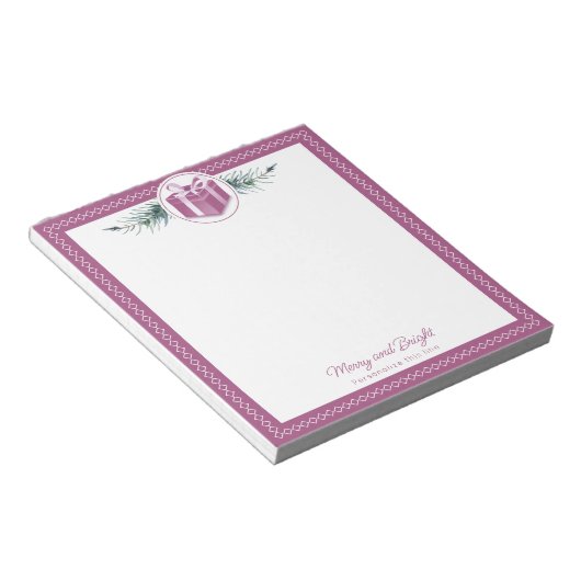 Bloc-note Pink Christmas Gift Personalized (Incliné)