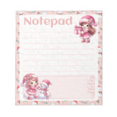 Bloc-note Pink Christmas Girls Snowman Winter Party (Devant)