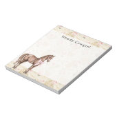 Bloc-note Pink Cream Floral Horse (Tourné)