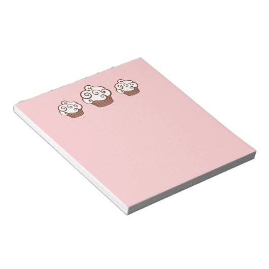 Bloc-note Pink Cupcake Kitchen Notepad Notes Cadeau (Incliné)