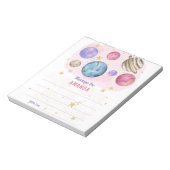 Bloc-note PINK GALAXY SPACE birthday time capsule message (Tourné)