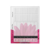 Bloc-note Pink Gerber Daisy Weekly Personnalisé Meal Planner (Tourné)