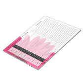 Bloc-note Pink Gerber Daisy Weekly Personnalisé Meal Planner (Incliné)