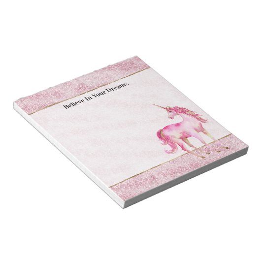 Bloc-note Pink Glitz Glitter Unicorn (Incliné)