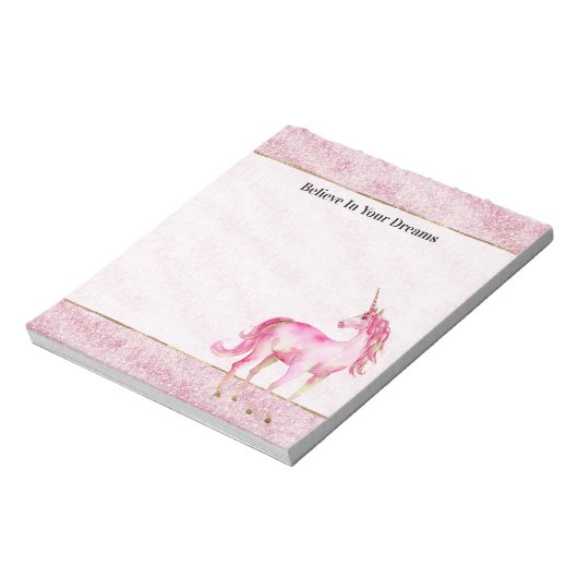 Bloc-note Pink Glitz Glitter Unicorn (Tourné)