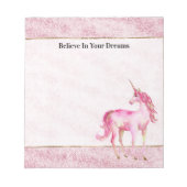 Bloc-note Pink Glitz Glitter Unicorn (Devant)