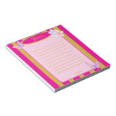 Bloc-note Pink & Gold Pinstripes Butterfly Floral  (Incliné)