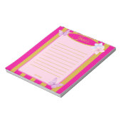 Bloc-note Pink & Gold Pinstripes Butterfly Floral  (Tourné)