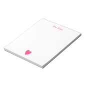 Bloc-note Pink Heart Valentine's Day Personnalisé (Tourné)