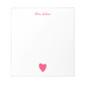 Bloc-note Pink Heart Valentine's Day Personnalisé (Devant)