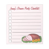 Bloc-note Pink Holiday Ham Noël Pâques Dîner (Devant)