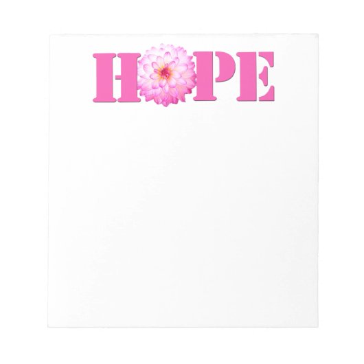 Bloc-note Pink HOPE Dahlia Photo Papeterie Note Pad (Devant)