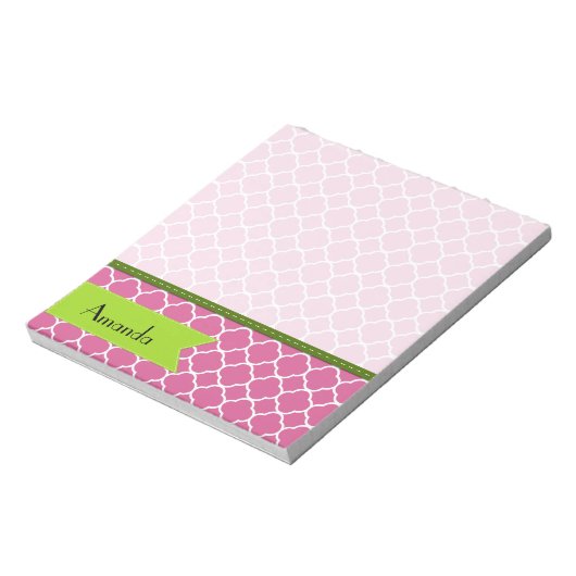 Bloc-note Pink Latticework, Quatrefoil, Trellis, Your (Tourné)