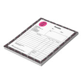 Bloc-note Pink Noir Paid Entreprise Facture Boutique (Tourné)