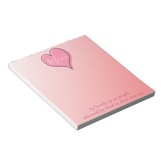 Bloc-note Pink Ombre Charming maman coeur (Incliné)