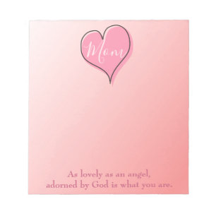 Bloc-note Pink Ombre Charming maman coeur