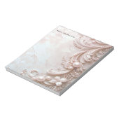 Bloc-note Pink Ornate Pearl and Floral Notepad (Tourné)