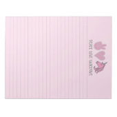 Bloc-note Pink Peace Love Unicorns Linked Notepad (Devant)
