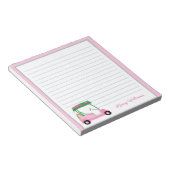 Bloc-note Pink Personnalisé Panier de golf Nom Linked (Incliné)