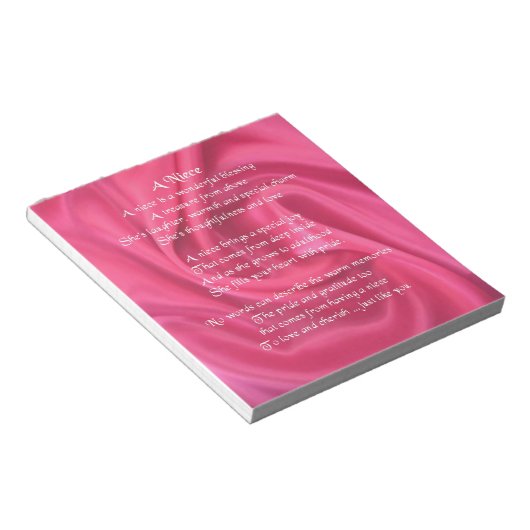 Bloc-note Pink - Poème nièce (Incliné)