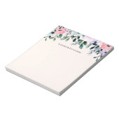 Bloc-note Pink Purple & Green Floral Watercolor (Tourné)