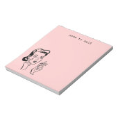 Bloc-note Pink Retro Lady note à Self Memo Pad (Tourné)