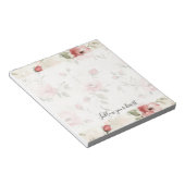 Bloc-note Pink Roses Floral  (Incliné)