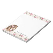 Bloc-note Pink Roses Floral Horse Bow Quote (Tourné)