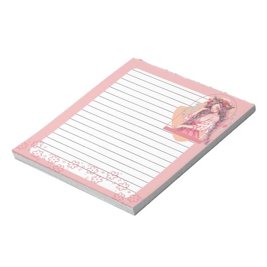 Bloc-note Pink Simple mignon Anime Boho Notepad (Tourné)