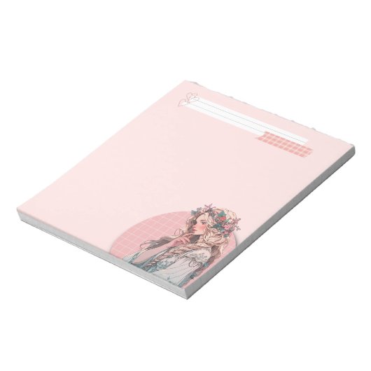 Bloc-note Pink Simple mignon Anime Boho Notepad (Tourné)