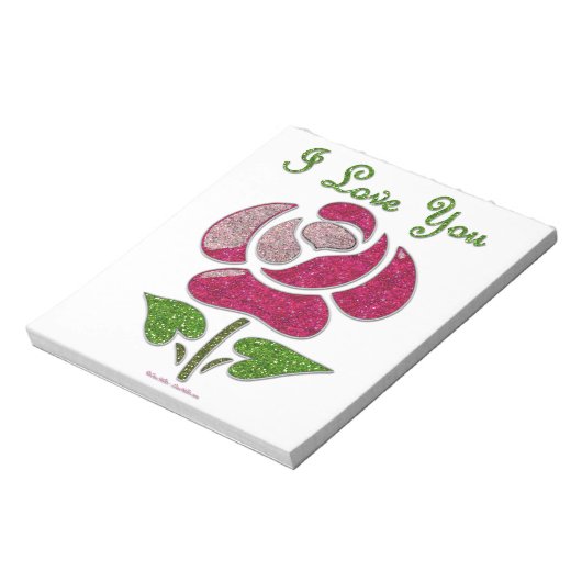 Bloc-note Pink Stencil Rose I Love You (Tourné)