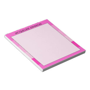 Bloc-note Pink Stripes Modern & Feminum Nom du monogramme