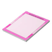 Bloc-note Pink Stripes Modern & Feminum Nom du monogramme (Tourné)