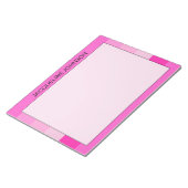 Bloc-note Pink Stripes Modern & Feminum Nom du monogramme (Incliné)