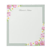 Bloc-note Pink Tulips & Daffodils Spring Flowers Notepad (Devant)
