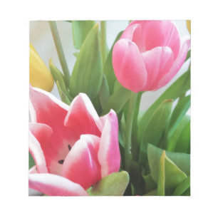 Bloc-note Pink Tulips, Floral Spring Bouquet, Flowers