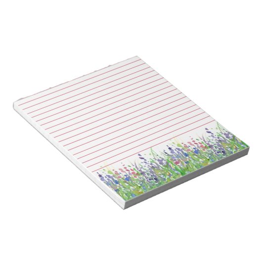 Bloc-note Pink violet Fleur sauvage Meadow aquarelle Lined (Incliné)