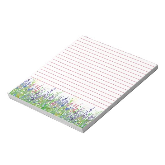Bloc-note Pink violet Fleur sauvage Meadow aquarelle Lined (Tourné)