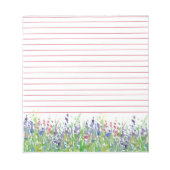 Bloc-note Pink violet Fleur sauvage Meadow aquarelle Lined (Devant)