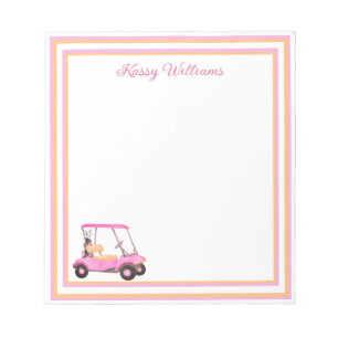 Bloc-note Pink Watercolor Golf Nom du panier