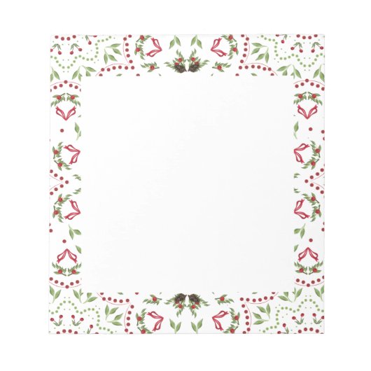 Bloc-note Pins cônes et baies pavé de notes mandala (Devant)