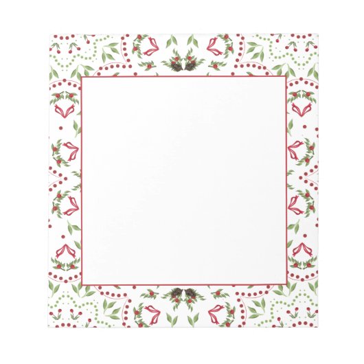 Bloc-note Pins cônes et baies pavé de notes mandala (Devant)