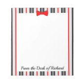Bloc-note Pinstripes Et Cravate Red Bow (Devant)