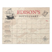 Bloc-note Pirate Map Potty Chart Nom et tâches personnalisés (Devant)