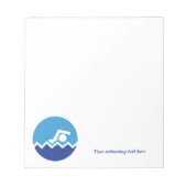 Bloc-note Pismming venin, swimmer on blue circle custom (Devant)