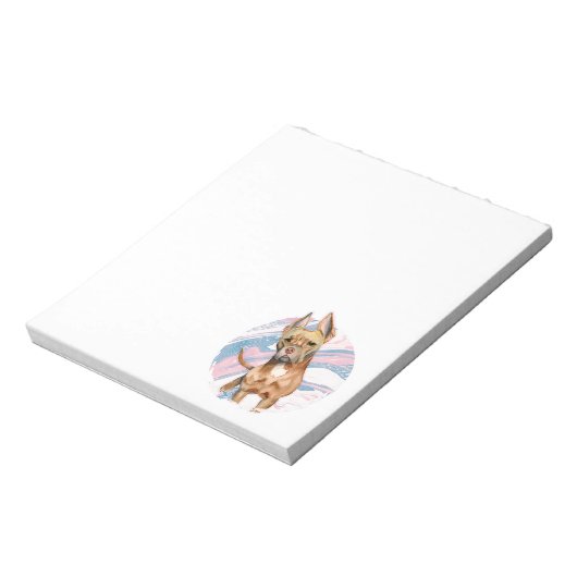 Bloc-note Pit Bull Dog Art | Texture de marbre (Tourné)