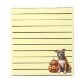 Bloc-note Pitbull avec Citrouilles d'Halloween (Devant)